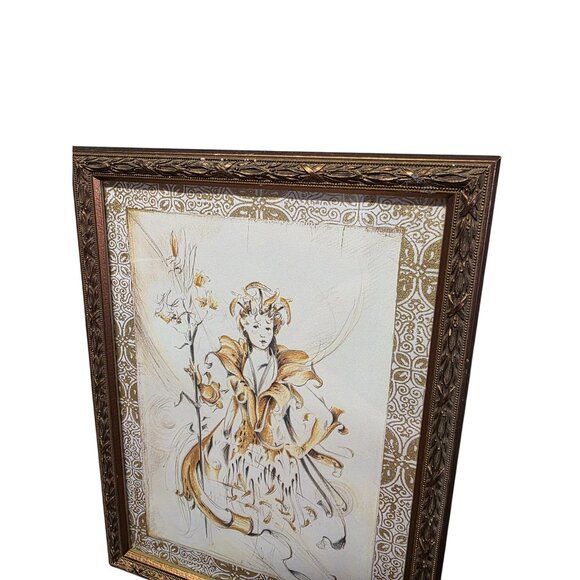 Vintage Bombay Company Framed Tiger Lily Fairy Print Wall Decor Art - Picture 7 of 10